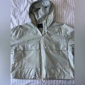 Pull&Bear Light Sage Green Hooded Jacket
